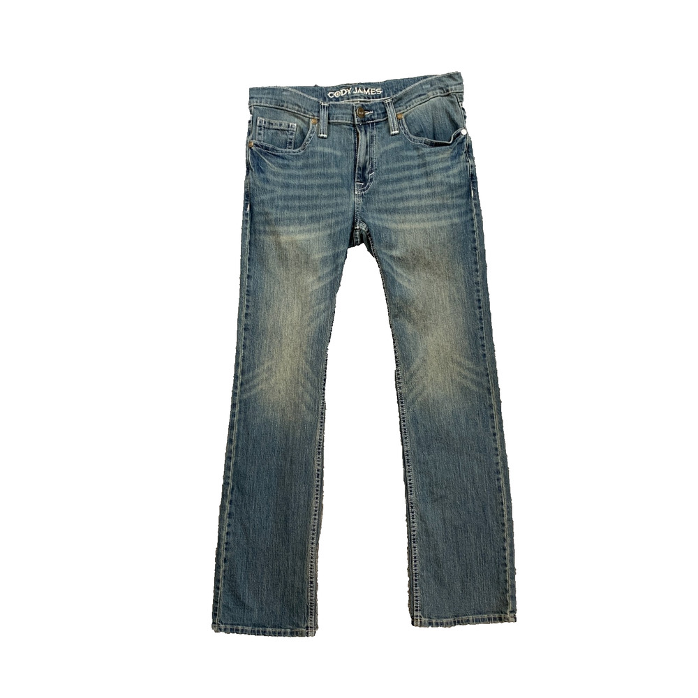 Cody James Jeans Mens 31 Slim Straight Stretch Whiskered Stone Cold Wash Western
